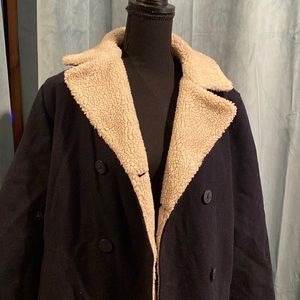 Johnnie B wool peacoat with Sherpa